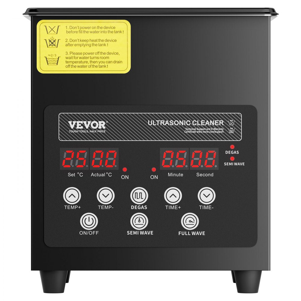 VEVOR 2L Ultra Sonic Cleaner, 60W Digital Sonic Cleaning Machine with Gentle Mode & Upgraded Degassing, 40kHz Ultrasound Cleaner Machine with Heater & Timer for Jewelry, Glasses, Tools, Retainer