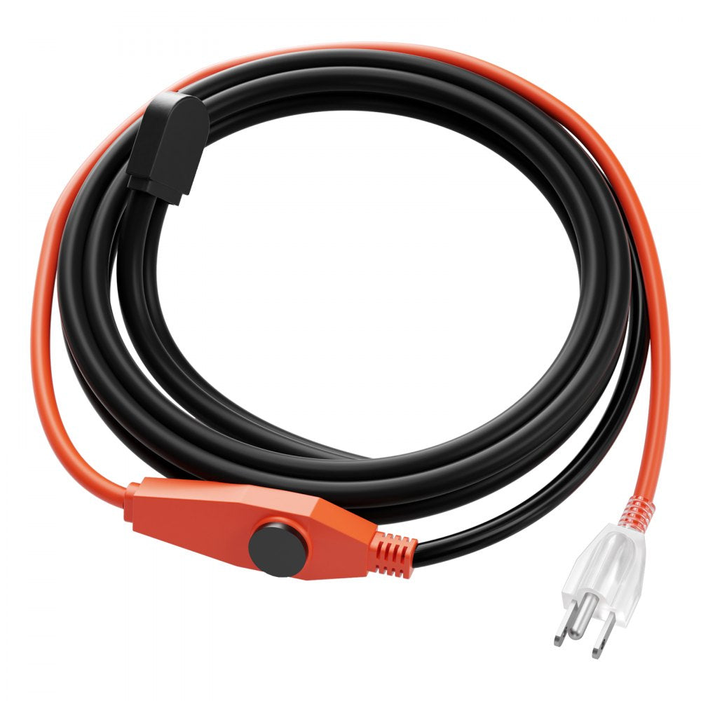 VEVOR Pipe Heating Cable, 6FT 7W/FT Heat Tape for Pipes with Built-in Thermostat, Water Pipe Heat Cable Protects PVC Hose, Metal and Plastic Pipe from Freezing