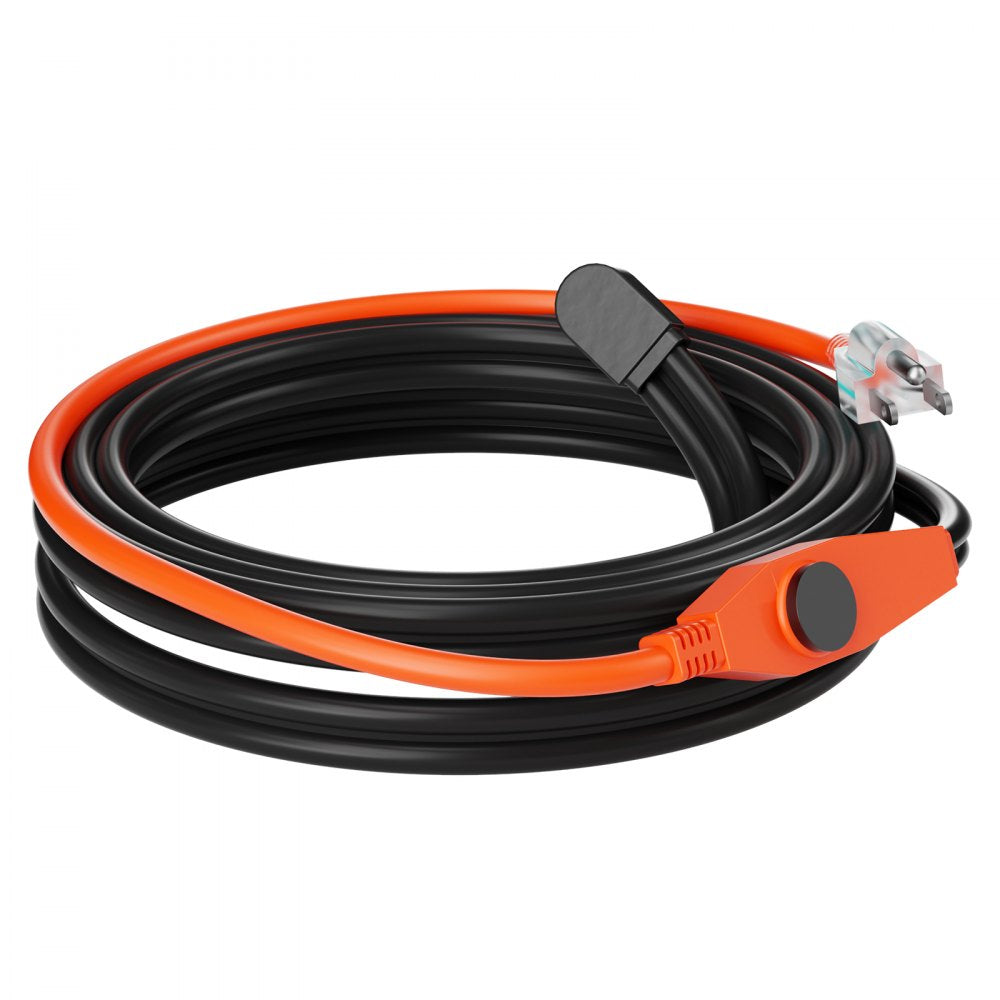 VEVOR Pipe Heating Cable, 9FT 7W/FT Heat Tape for Pipes with Built-in Thermostat, Water Pipe Heat Cable Protects PVC Hose, Metal and Plastic Pipe from Freezing