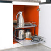VEVOR 2 Tier 20"Wx21"Dx15"H Pull Out Cabinet Organizer, Heavy Duty Slide Out Pantry Shelves, Steel Roll Out Drawers, Sliding Drawer Storage for Home, 21.5"Wx22"Dx18"H Install Size for Cabinet