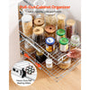 VEVOR 2 Tier Pull Out Cabinet Organizer 14.17"W x 21.06"D Slide Out Drawers, for Kitchen Bathroom Pantry Organization, Chrome-Plated Finish, Heavy Duty Steel Storage Sliding Shelves for Base Cabinets