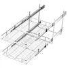 VEVOR 2 Tier Pull Out Cabinet Organizer 14.17"W x 21.06"D Slide Out Drawers, for Kitchen Bathroom Pantry Organization, Chrome-Plated Finish, Heavy Duty Steel Storage Sliding Shelves for Base Cabinets