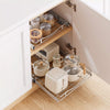 VEVOR Pull Out Cabinet Organizer 14.06"W x 20.94"D Steel Slide Out Drawers, for Kitchen Bathroom Pantry Home Organization, Chrome-Plated Finish, Heavy Duty Storage Sliding Shelves for Base Cabinets