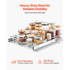 VEVOR Pull Out Cabinet Organizer 16.93"W x 21.06"D Steel Slide Out Drawers, for Kitchen Bathroom Pantry Home Organization, Chrome-Plated Finish, Heavy Duty Storage Sliding Shelves for Base Cabinets