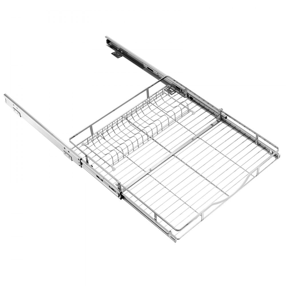 VEVOR Pull Out Cabinet Organizer 19.69"W x 21.06"D Steel Slide Out Drawers, for Kitchen Bathroom Pantry Home Organization, Chrome-Plated Finish, Heavy Duty Storage Sliding Shelves for Base Cabinets