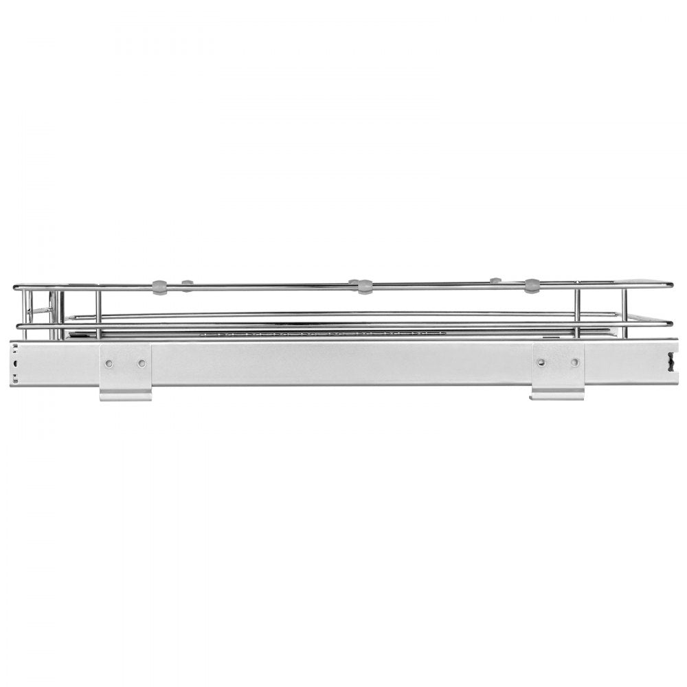 VEVOR 12.5"Wx16.5"Dx3.5"H Pull Out Cabinet Organizer, Heavy Duty Slide Out Pantry Shelves, Steel Roll Out Drawers, Sliding Drawer Storage for Home Under Sink, 14"Wx17.5"Dx7"H Install Size for Cabinet
