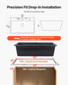 Precision fit drop-in installation diagram with cutout and cabinet requirements