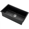 VEVOR 30 inch Kitchen Sink Workstation, Undermount Granite Sink, Drop-In Single Bowl Farmhouse Basin with Multiple Accessories, Household Dishwasher Sinks for RV, Prep Kitchen, and Bar (Black)