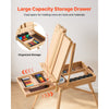 VEVOR French Easel with Legs Foldable and Portable Sketchbox Easel Stand, For Painting, Solid Beech Wood, Holds Canvas up to 33.86", Adjustable Height & Angle, with Drawer, Palette, Shoulder Strap
