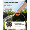 VEVOR Garden Hose, 50 ft 5/8" Heavy Duty 4-Layer Rubber Water Hose, 150PSI Working & 600PSI Burst, Flexible & Non-kink Outdoor Waterhose with 3/4" Fitting, Lightweight Hoses for Gardening Cleaning