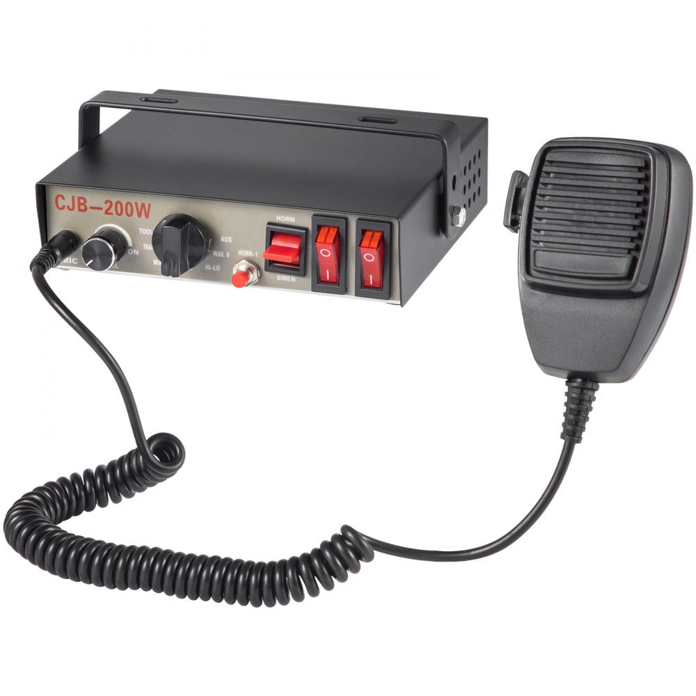 200W 7 Sound Loud Car Warning Alarm Fire Horn PA Speaker MIC System