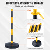 VEVOR Adjustable Traffic Delineator Post Cones, 4 Pack, Traffic Safety Delineator Barrier with Fillable Base 8FT Chain, for Traffic Control Warning Parking Lot Construction Caution Roads, Yellow&Black