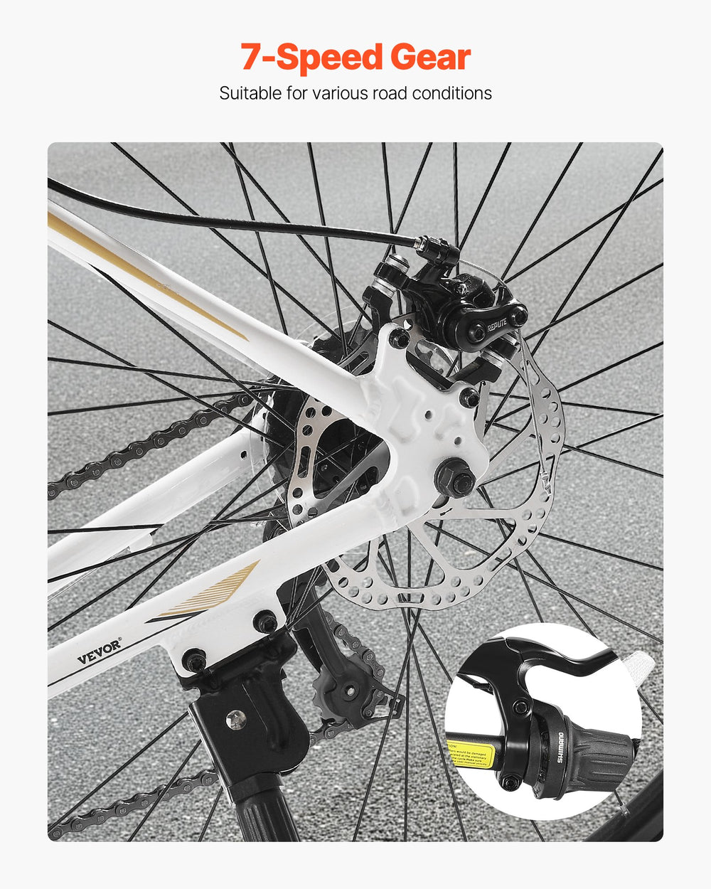 7-speed gear system detail