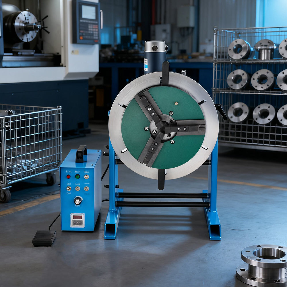 VEVOR Rotary Welding Positioner, 441 lbs Load Capacity, -45° to 90° Tilt Angle Welding Positioner Turntable Table, 0.5-5 RPM Speed Control, Electric and Foot Pedal, for Cutting, Grinding, Assembly