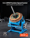 VEVOR Rotary Welding Positioner, 1102 lbs Load Capacity, -45° to 90° Tilt Angle Welding Positioner Turntable Table, 0.2-2 RPM Speed Control, Electric and Foot Pedal, for Cutting, Grinding, Assembly