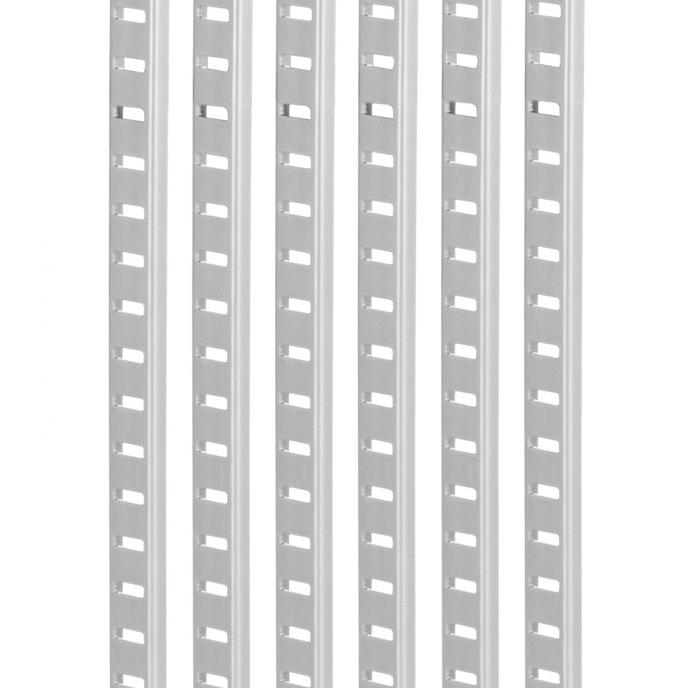 VEVOR Shelf Pilaster, 72.7-inch 20 Pack, Adjustable Shelf Brackets Steel Mortise Mount Pilaster Strip Standards with 140 Screws, Suitable for Wall Shelving System Cabinet Closet Organization