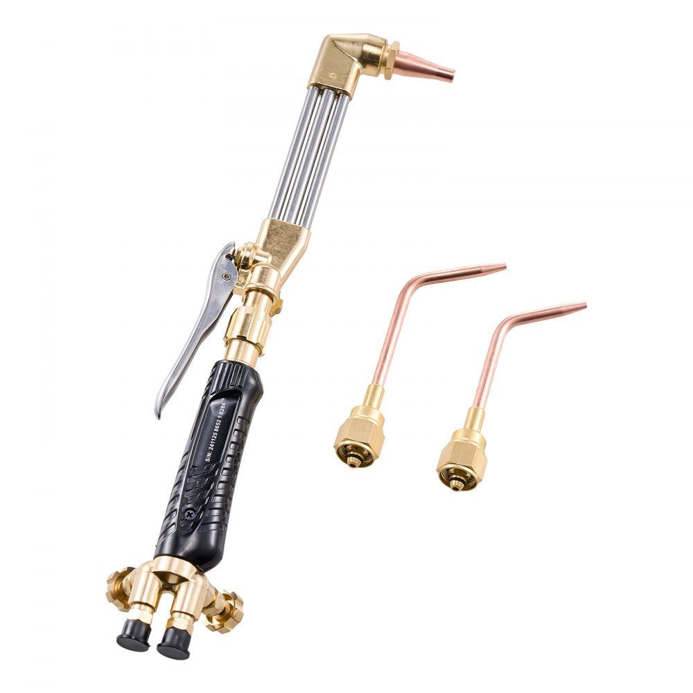 VEVOR Oxygen Acetylene Torch Kit, Gas Welding Cutting Torch Kit, 12PCS Oxy Acetylene Brazing Tool Set with 177 inches Twin-Hose, 1 Cutting Nozzle, 2 Welding Tips & 2 Regulators (without Gas Cylinder)