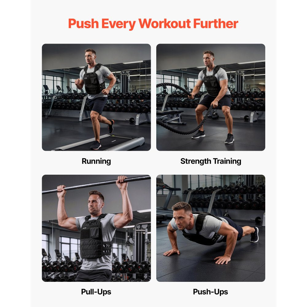 VEVOR Curved Weight Vest Plates, 14.5 LB Pairs, Premium Steel Tactical Weighted Plates for Vest, Ergonomic Design, for Strength Endurance Training, Running, Jogging, Fitness, Heavy Workouts