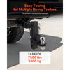 VEVOR Trailer Hitch Ball Mount, Fit 2-Inch Receiver, Adjustable Trailer Hitch with 2 Inch Ball & Pin, 7500 lbs GTW, 9.5 Inch Drop, Towing Ball Mounts for RVs, Off-Road Vehicles and Trucks, Black