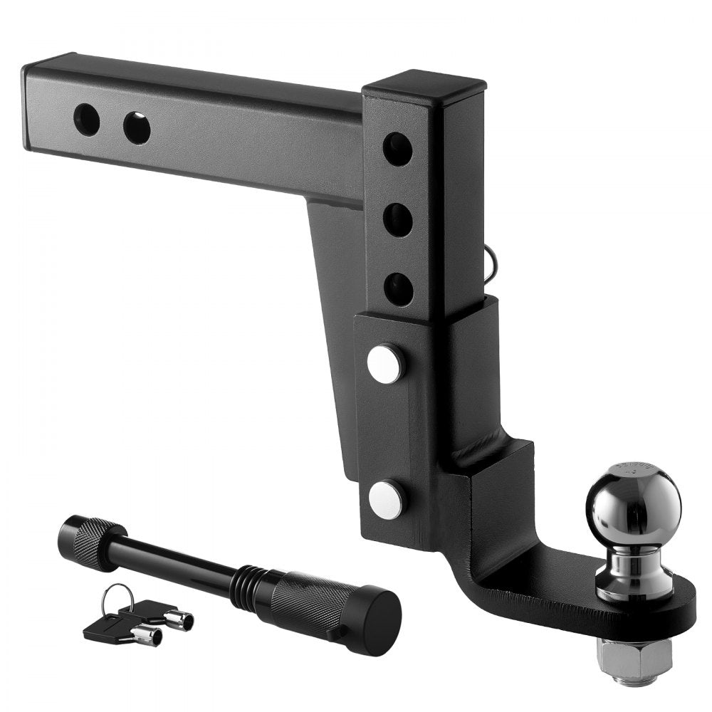 VEVOR Trailer Hitch Ball Mount, Fit 2-Inch Receiver, Adjustable Trailer Hitch with 2 Inch Ball & Pin, 7500 lbs GTW, 9.5 Inch Drop, Towing Ball Mounts for RVs, Off-Road Vehicles and Trucks, Black