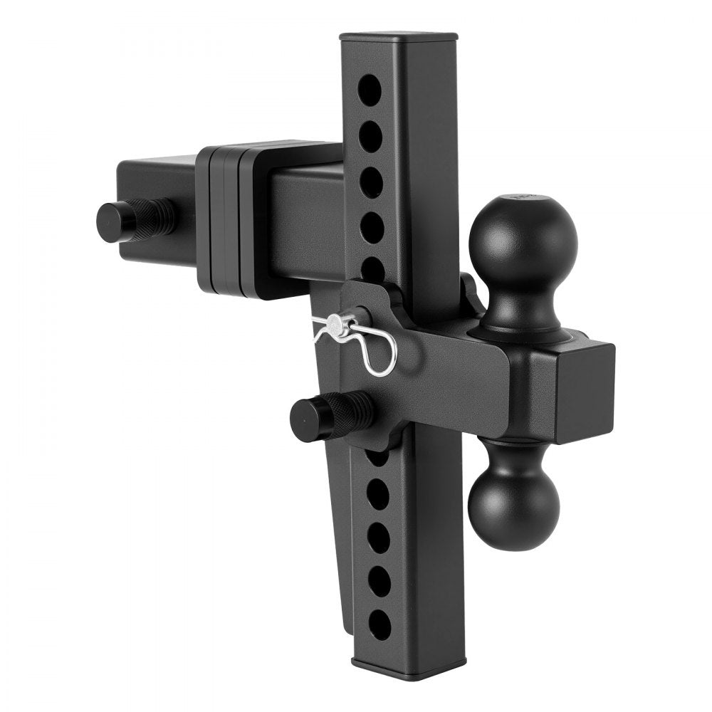 VEVOR Adjustable Trailer Hitch, Fit 2.5 Inch Receiver, Trailer Hitch Mount with 2 Inch & 2-5/16 Inch Balls, 18500 lbs GTW, 10 Inch Drop, Towing Ball Mounts for RVs, Off-Road Vehicles and Trucks, Black