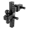 VEVOR Adjustable Trailer Hitch, Fit 2.5 Inch Receiver, Trailer Hitch Mount with 2 Inch & 2-5/16 Inch Balls, 18500 lbs GTW, 10 Inch Drop, Towing Ball Mounts for RVs, Off-Road Vehicles and Trucks, Black