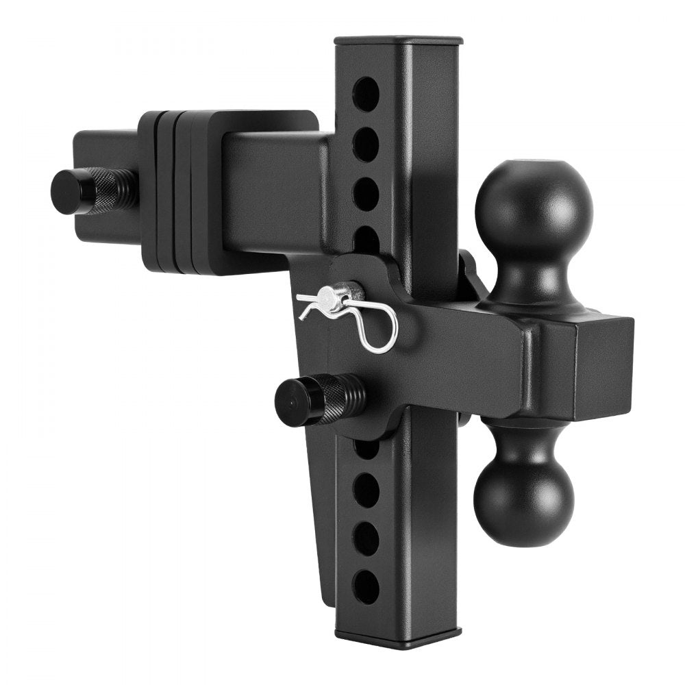 VEVOR Adjustable Trailer Hitch, Fit 2.5 Inch Receiver, Trailer Hitch Mount with 2 Inch & 2-5/16 Inch Balls, 28000 lbs GTW, 8 Inch Drop, Towing Ball Mounts for RVs, Off-Road Vehicles and Trucks, Black