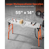VEVOR 2-in-1 Foldable Welding Table 55" x 14" Work Bench 1100LBS Capacity, 5-Level Height Adjustable, Heavy-Duty Steel Welding Platform with 4 Wheels, 12 Tool Slots & 0.55" Fixture Holes for Workshops
