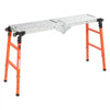 VEVOR 2-in-1 Foldable Welding Table 55" x 14" Work Bench 1100LBS Capacity, 5-Level Height Adjustable, Heavy-Duty Steel Welding Platform with 4 Wheels, 12 Tool Slots & 0.55" Fixture Holes for Workshops