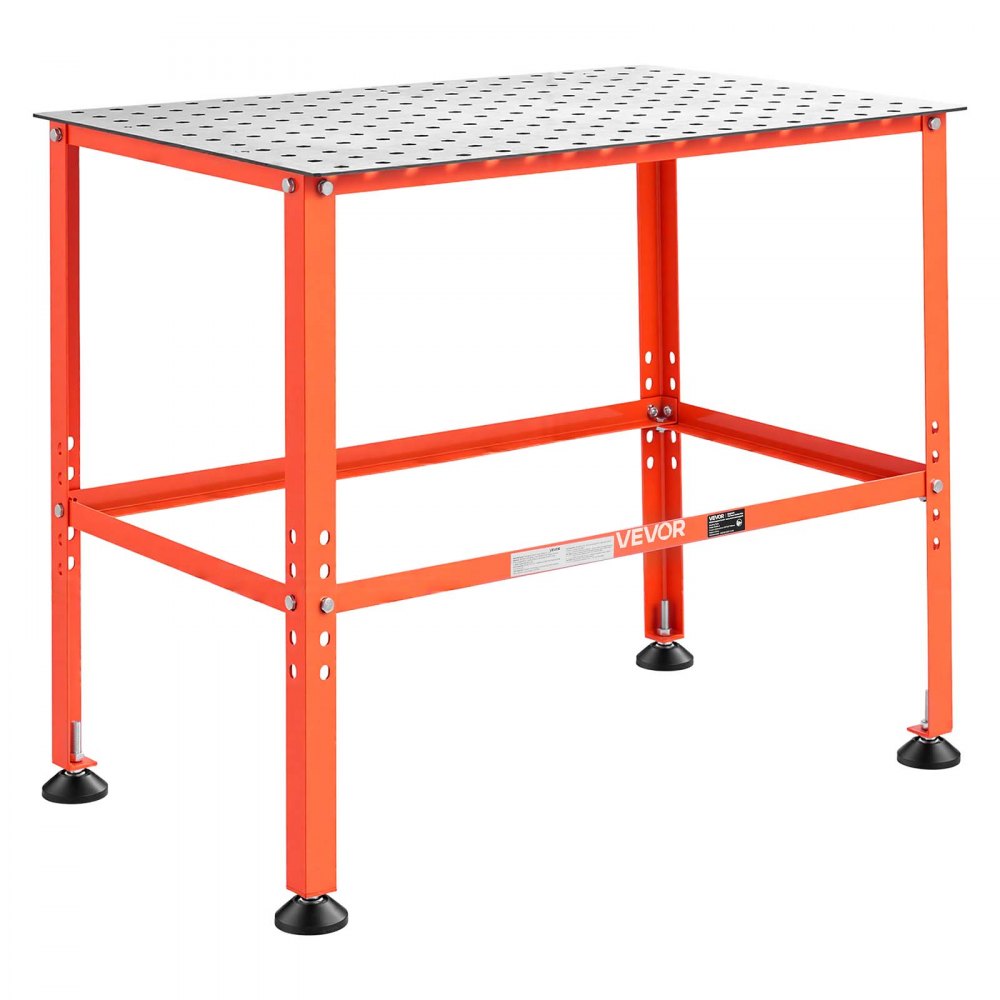VEVOR Welding Table, 36" x 24" Welding Workbench with 800LBS Weight Capacity, Heavy-Duty Steel Work Table Platform with 0.63" Fixture Holes for Welding, Metal Fabrication, Assembly, Repair Tasks
