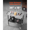 VEVOR Welding Table 36" x 18" Movable Welding Workbench 1200LBS Capacity, Heavy-Duty Steel Work Table Platform with 4 Lockable Casters, 4 Tool Slots, 0.63" Fixture Holes, Tool Tray for Workshops
