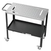 VEVOR Welding Table 36" x 18" Movable Welding Workbench 1200LBS Capacity, Heavy-Duty Steel Work Table Platform with 4 Lockable Casters, 4 Tool Slots, 0.63" Fixture Holes, Tool Tray for Workshops