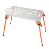 VEVOR Foldable Welding Table, 44" x 21" Welding Workbench 500LBS Capacity, 4-Level Adjustable Height, Heavy-Duty Steel Work Table with 6 Tool Slots & 0.63" Fixture Holes for Welding Assembly Repair
