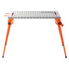 VEVOR Foldable Welding Table, 44" x 21" Welding Workbench 500LBS Capacity, 4-Level Adjustable Height, Heavy-Duty Steel Work Table with 6 Tool Slots & 0.63" Fixture Holes for Welding Assembly Repair