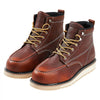 VEVOR Steel Toe Work Boots, US Size 11.5, Waterproof Moc Toe Work Boots for Men, Slip-Resistant Work Boot, Lightweight and Breathable EVA Rubber Sole Mens Boots for Industry Construction, Brown