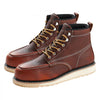 VEVOR Steel Toe Work Boots, US Size 9.5, Waterproof Moc Toe Work Boots for Men, Slip-Resistant Work Boot, Lightweight and Breathable EVA Rubber Sole Mens Boots for Industry Construction, Brown