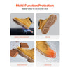 VEVOR Steel Toe Work Boots, US Size 12, Waterproof Work Boots for Men, Slip-Resistant Work Boot, Lightweight and Breathable Rubber Sole Mens Boots for Industry Construction, Brown Yellow