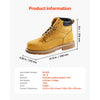 VEVOR Steel Toe Work Boots, US Size 13, Waterproof Work Boots for Men, Slip-Resistant Work Boot, Lightweight and Breathable Rubber Sole Mens Boots for Industry Construction, Brown Yellow