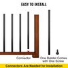 VEVOR Deck Balusters, 51 Pack Metal Deck Spindles, 32\"x0.75\" Staircase Baluster with Screws, Aluminum Alloy Deck Railing for Wood and Composite Deck, Circle Baluster for Outdoor Stair Deck Porch