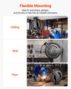 Flexible mounting options for ceiling, wall, or floor
