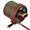 VEVOR Retractable Welding Hose Reel, Hand Crank Manual Rewind Hose Reel with 1/4 Inch x 100FT Twin Oxygen Acetylene Rubber Hose Max 300PSI - T Grade, Ceiling/Wall Mount Steel Reel for Workshop Garages
