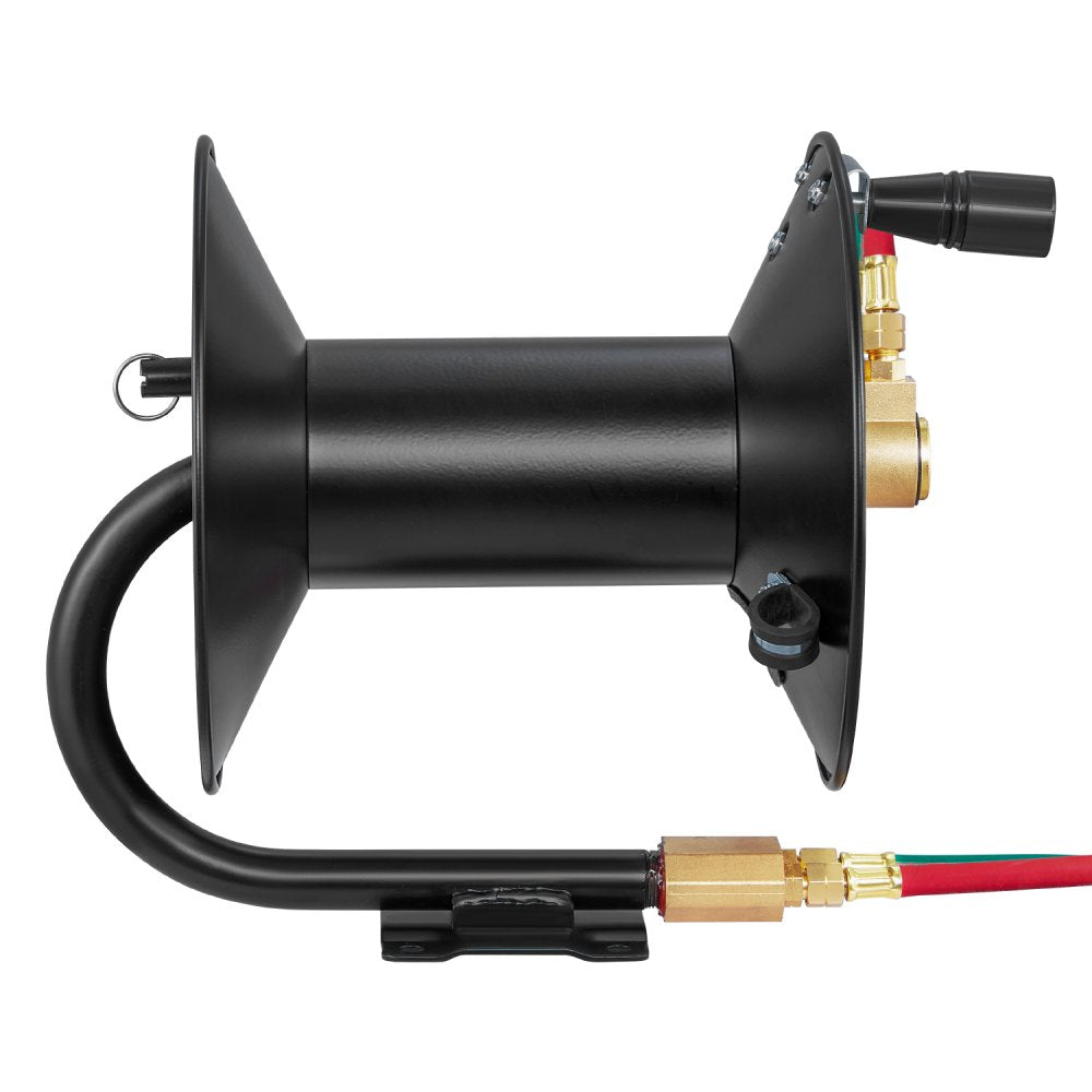 VEVOR Welding Hose Reel, Hand Crank Rewind Hose Reel with 3FT Lead-in Hose and 9/16"-18 B Fittings, Ceiling/Wall Mount Heavy Duty Steel Reel for Workshops Garages (Welding Hose Not Included)