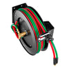 VEVOR Retractable Welding Hose Reel, 1/4-Inch x 50FT Twin Oxygen Acetylene Rubber Hose Max 300PSI - T Grade, Ceiling/Wall Mount Heavy Duty Steel Hose Reel Auto-Rewind, Ideal for Workshops Garages