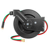VEVOR Retractable Welding Hose Reel, 1/4-Inch x 50FT Twin Oxygen Acetylene Rubber Hose Max 300PSI - R Grade, Ceiling/Wall Mount Heavy Duty Steel Hose Reel Auto-Rewind, Ideal for Workshops Garages