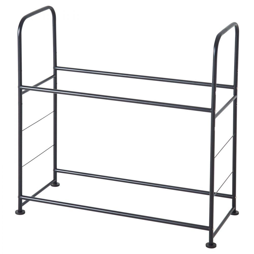 VEVOR Tire Storage Rack, 2-Shelf Tire Stand Holds up to 8 Standard Tires, Q195 Heavy-Duty Steel Tire Holder Carrier with Adjustable Height & Protective Cover for Garage Workshop, 396LBS Loading