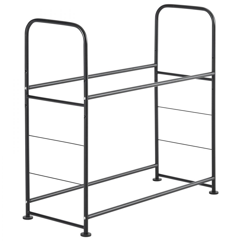 VEVOR Tire Storage Rack, 2-Shelf Tire Stand Holds up to 8 Standard Tires, Q195 Heavy-Duty Steel Tire Holder Carrier with Adjustable Height & Protective Cover for Garage Workshop, 396LBS Loading