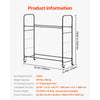 VEVOR Rolling Tire Storage Rack, 2-Shelf Tire Holder and Transport Trailer for Garage, Heavy-Duty Steel Tire Storage Cart with Wheel, Adjustable Height & Protective Cover, Hold up to 12 Standard Tires