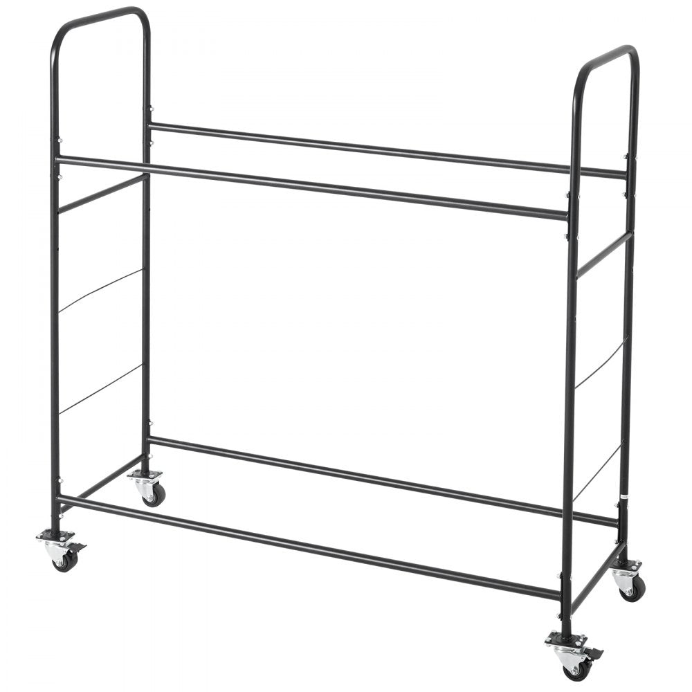 VEVOR Rolling Tire Storage Rack, 2-Shelf Tire Holder and Transport Trailer for Garage, Heavy-Duty Steel Tire Storage Cart with Wheel, Adjustable Height & Protective Cover, Hold up to 12 Standard Tires