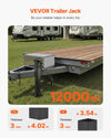 VEVOR Trailer Jack, 12000 lbs Dynamic Load Capacity, Weld-on Pipe-Mount Swivel Trailer Jack with Ergonomic Handle, 12.6-inch Vertical Travel, Suitable for RV, Horse, Utility, Camping, Yacht Trailers