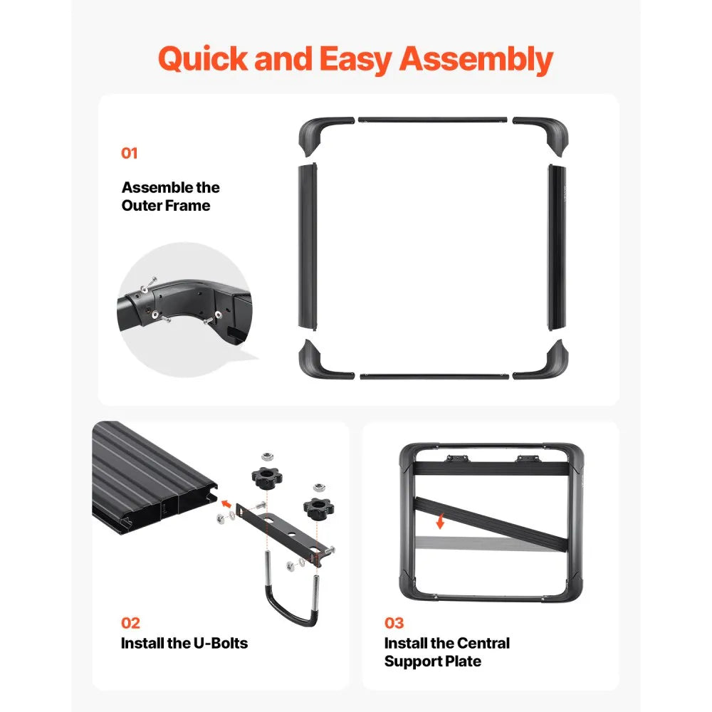 VEVOR Roof Rack Cargo Carrier, 48 x 40 x 5.6 in, Universal Rooftop Cargo Basket, Car Top Luggage Holder with 150 lbs Max Load Capacity, 4.1 in Fence, Anti-Rust Alloy Steel, Wind Fairing, for SUV Car